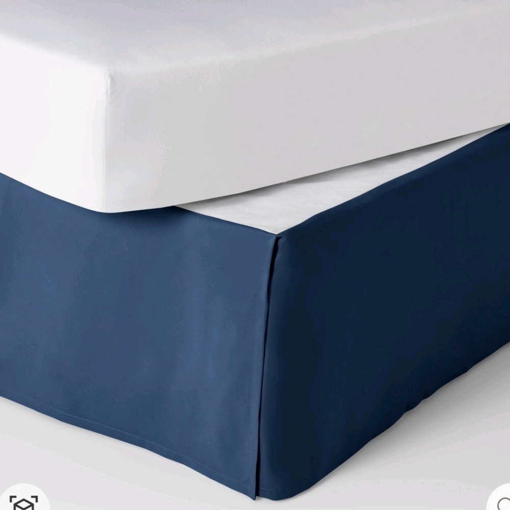 Pillowfort Full Simple Pleat Kids Bedskirt Navy